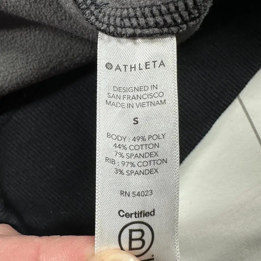 Athleta Jacket Womens Small Black Gray Camo Triumph Hoodie Full Zip Athleisure